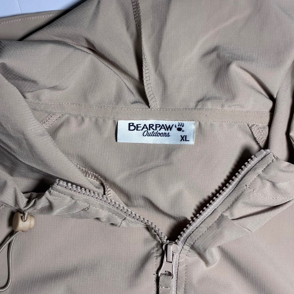 Bearpaw Outdoors Neutral Ripstop Pullover 1/2 Zip Windbreaker Jacket - Picture 3 of 7